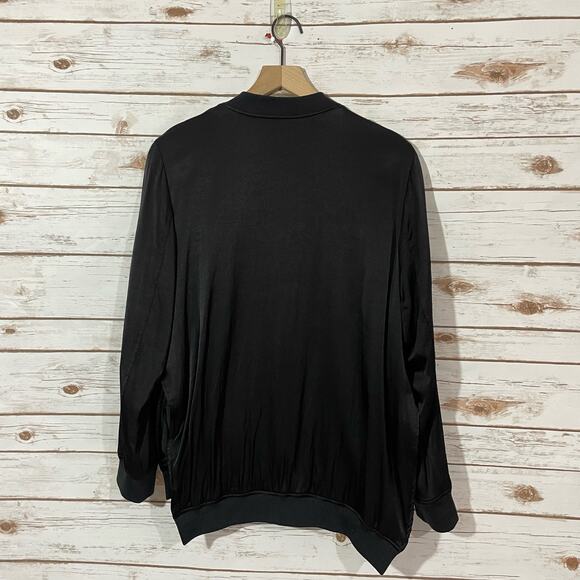 Universal Standard Satin Bomber Jacket - Black - S (14-16) - Picture 16 of 16